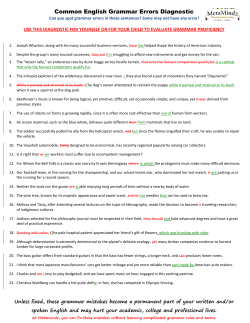 Common English Grammar Errors Diagnostic