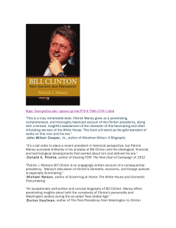 Bill Clinton: New Gilded Age President