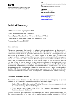 Pol Econ MACIS Syllabus FS2015 - Center for Comparative and