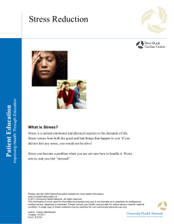 Stress Reduction - the University Health Network