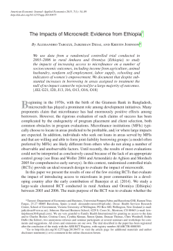 The Impacts of Microcredit: Evidence from Ethiopia