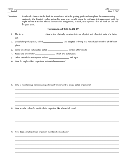 Biology: Unit 6 Directed Reading Guide