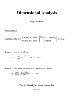 Dimensional Analysis