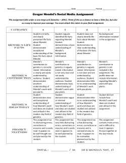 Gregor Mendel`s Social Media Assignment