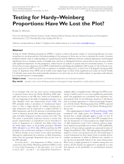 Testing for Hardy&ndash;Weinberg Proportions: Have We Lost the Plot?