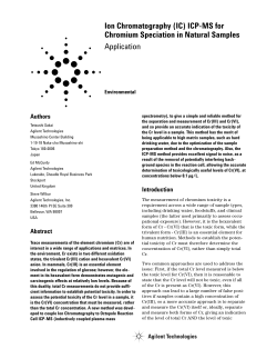 Ion Chromatography (IC) ICP-MS for Chromium Speciation in