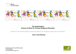 The Hertfordshire Scheme of Work for Primary Religious Education