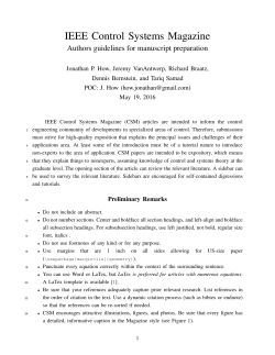 IEEE Control Systems Magazine - IEEE Control Systems Society