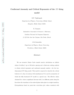 Conformal Anomaly and Critical Exponents of the XY