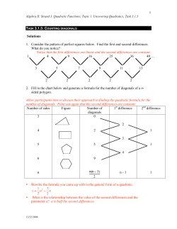 1 Solutions 1. Consider the pattern of perfect squares below. Find