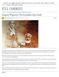Gregory Wigmore: The Canadian slave trade | National Post