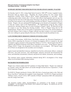 Jakob Wagner Report - Wisconsin Department of Justice