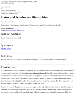 Status and Dominance Hierarchies Without Abstract Synonyms