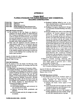 APPENDIX E Chapter 9B-67 FLORIDA STANDARD FOR RADON