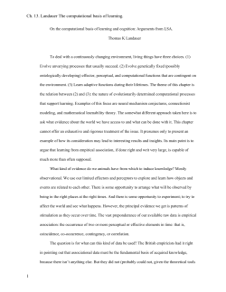 On the computational basis of learning and cognition