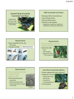 Spotted Wing Drosophila Insecticide Cost Share