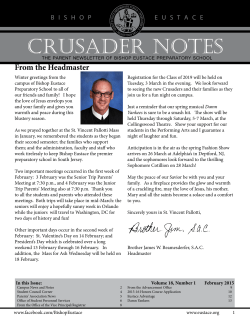 crusader notes - Bishop Eustace Preparatory School