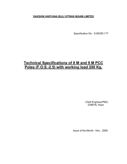 Technical Specifications of 8 M and 9 M PCC Poles