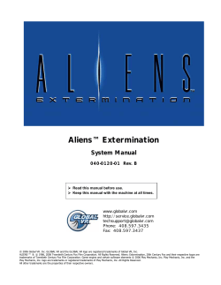 Aliens&trade; Extermination System Manual