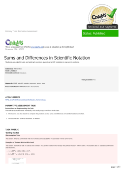 Sums and Differences in Scientific Notation