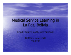 Medical Service Learning in La Paz, Bolivia