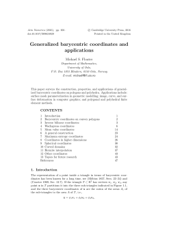 Generalized barycentric coordinates and applications