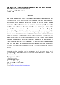 The Missing Link &ndash; bridging between social movement theory and