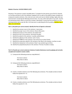 Module 3 Exercise: Fall 2015 RENG 91.1072 Directions: This