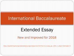 Shaker IB Extended Essay Presentation