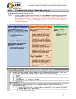5-LS2-1 Evidence Statements