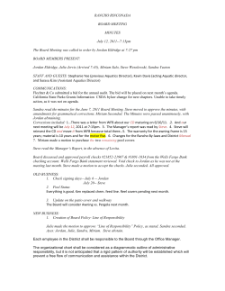 Minutes from the July 12, 2011 Meeting