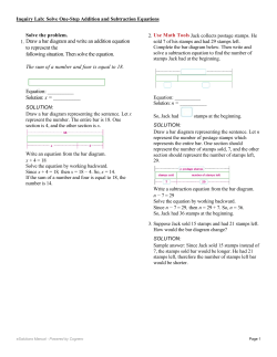 1. Draw a bar diagram and write an addition equation to represent