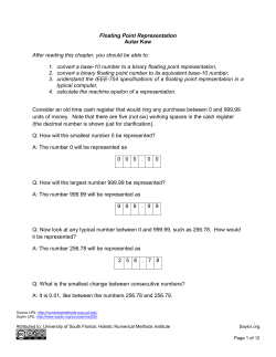 Textbook Chapter of Floating Point Representation of Numbers