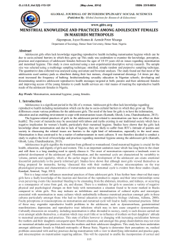 MENSTRUAL KNOWLEDGE AND PRACTICES AMONG