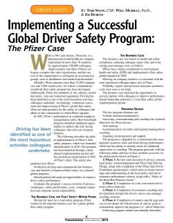 Implementing a Successful Global Driver Safety Program: The Pfizer