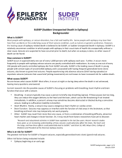 SUDEP (Sudden Unexpected Death in Epilepsy) Backgrounder