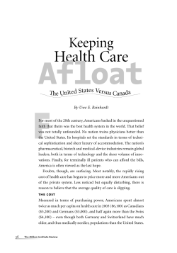 Keeping Health Care Afloat: The United States Versus Canada