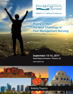 Rising to Meet the Next Challenge in Pain Management Nursing