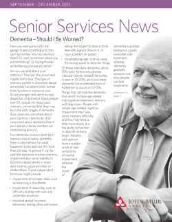 Dementia – Should I Be Worried?
