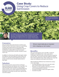 Case Study: Using Crop Covers to Reduce Soil Erosion Concerns