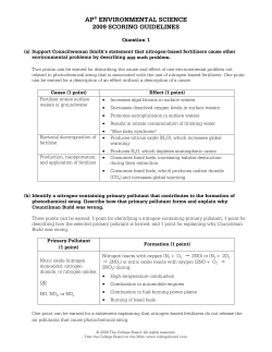 ap&reg; environmental science 2009 scoring guidelines
