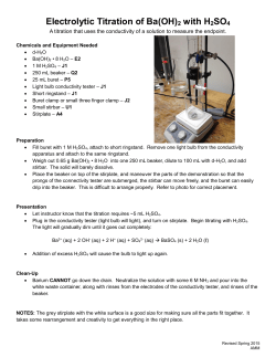 Electrolytic Titration of Ba(OH)2 with H2SO4