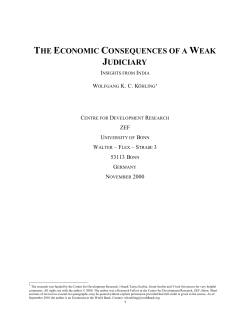 the economic consequences of a weak judiciary