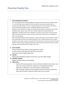 Function Family Fun - Radford University