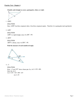 Classify each triangle as acute, equiangular, obtuse