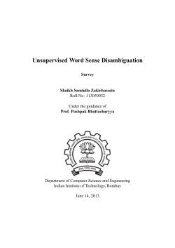 Unsupervised Word Sense Disambiguation