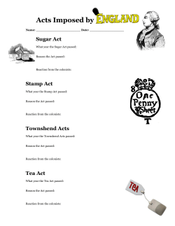 Acts Imposed by England