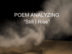 POEM ANALYZING &ldquo;Still I Rise&rdquo;