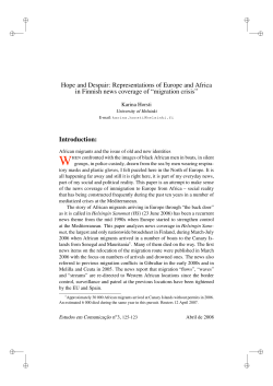 Hope and Despair: Representations of Europe and Africa in Finnish