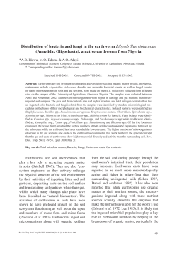 Distribution of bacteria and fungi in the earthworm Libyodrillus
